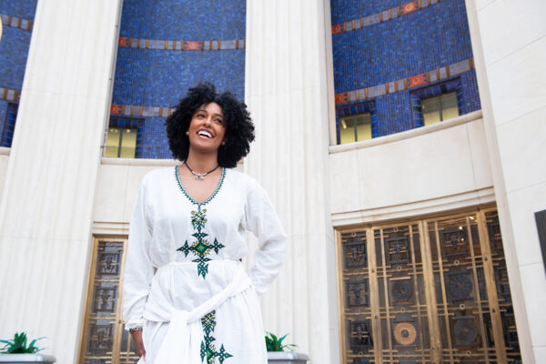 A photograph of Dallas-based creative Weyni Kahsay.